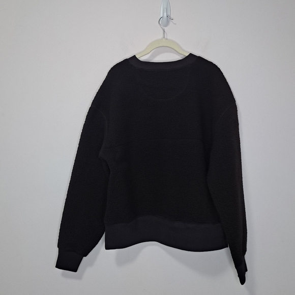 Everlane the renew fleece oversized crew sweatshirt black small NWT - Picture 8 of 10